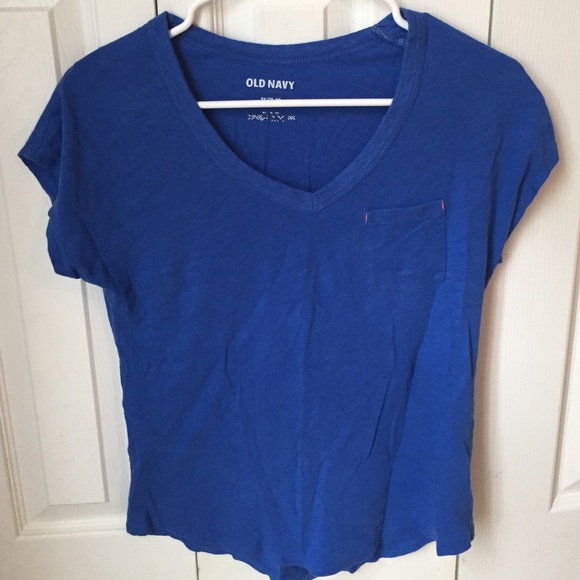 Blue V-neck tee