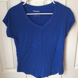 Blue V-neck tee