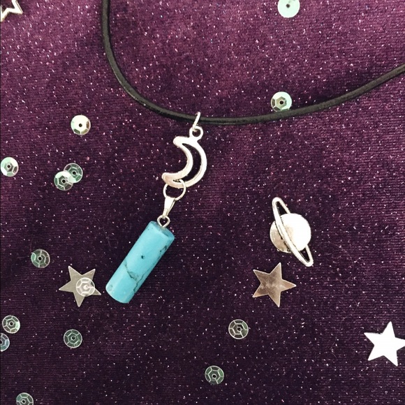 Blue Bullet Gemstone Necklace