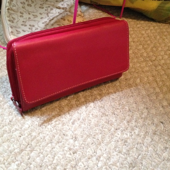Red leather wallet
