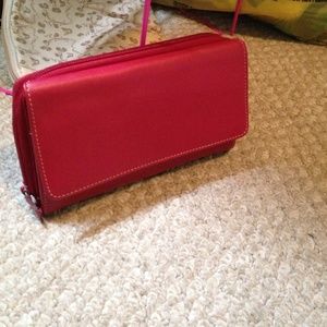 Red leather wallet