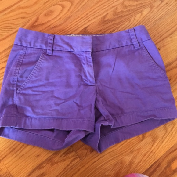 Purple J Crew chino shorts