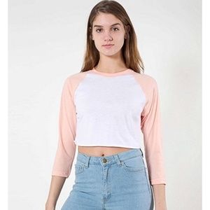 American Apparel Peach Baseball Tee