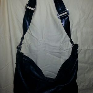 Black leather satchel