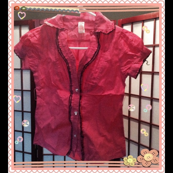 Girls cute pink and black blouse