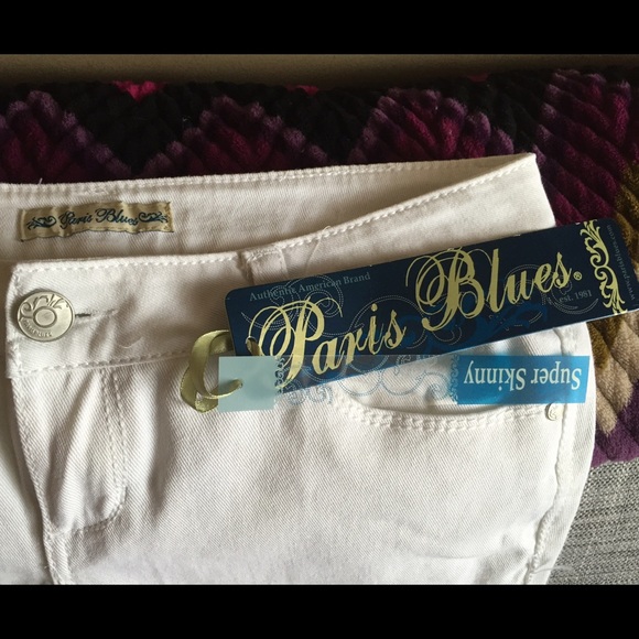 NWT Paris Blues white denim super skinny - sz 9