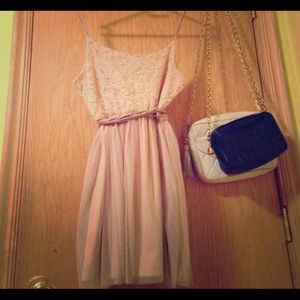 Zara floral mesh spaghetti strap ballerina dress