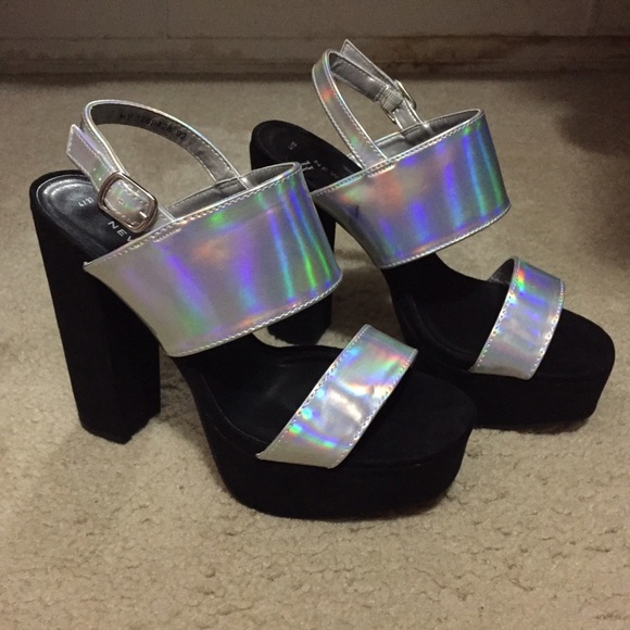 Holographic Mondo Velvet Heels