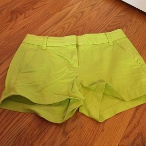 Lime J. Crew chino shorts