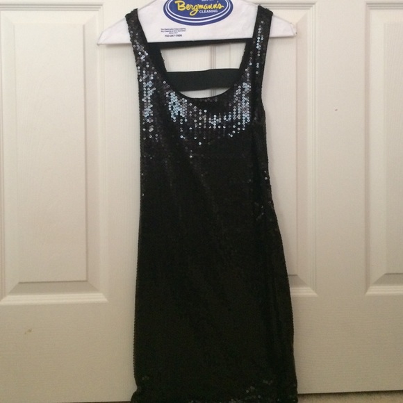 Sequined Tank Black Dress