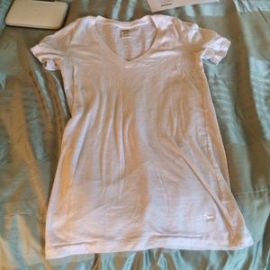 White vneck shirt from pink