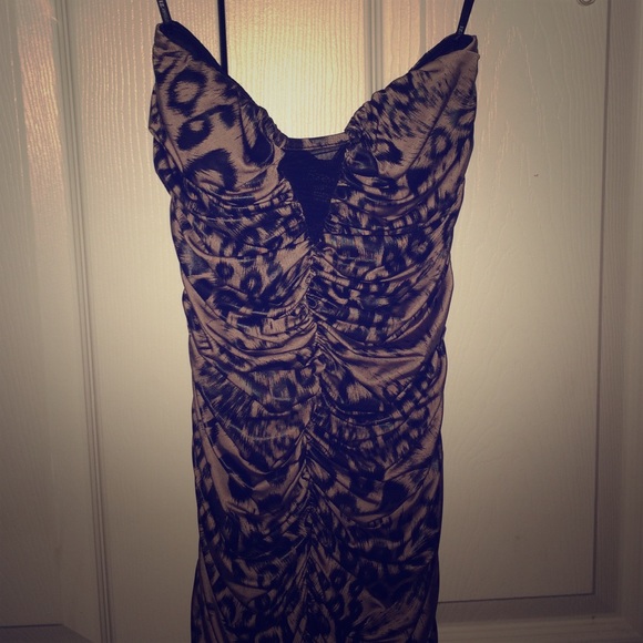 Ruffled cheetah print bodycon dress
