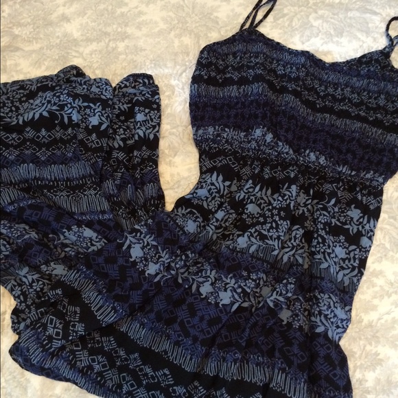 Navy blue print maxi