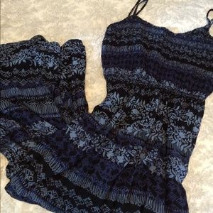 Navy blue print maxi