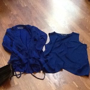 Two piece tank top with light weight jacket