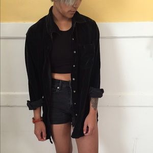 Black velvet pullover