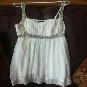 On hold Bebe white chiffon babydoll