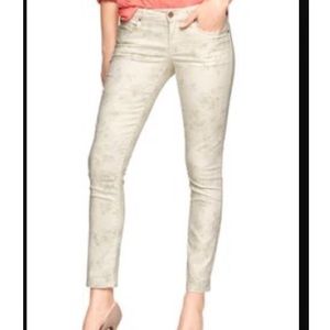 GAP beige light floral always skinny jeans