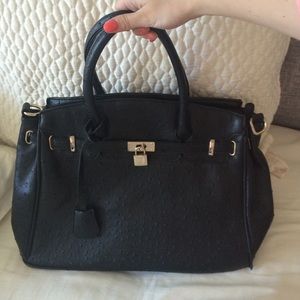 Black satchel bag purse