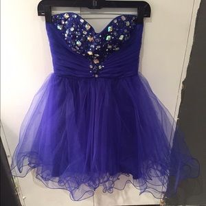 Blue Deb Homecoming Dress (Size: 2-4)