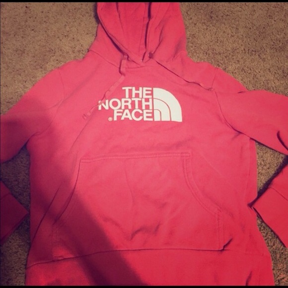 pink northface hoodie
