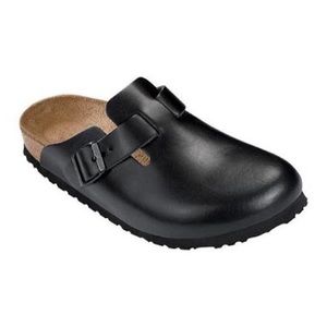 Birkenstock Leather Black Clogs