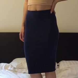 Heather Indigo Jersey Pencil Skirt