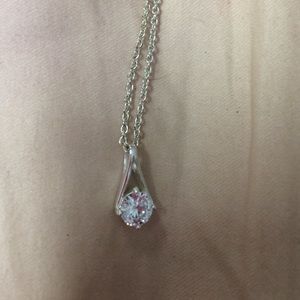 Silver crystal necklace