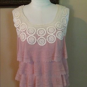 Anthropologie ruffle  tank top size small