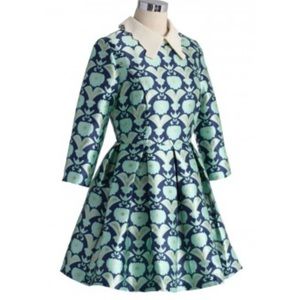 Jacquard floral skater dress