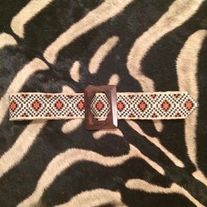 Tribal Belt with Wood Buckle