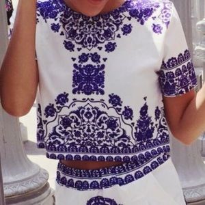 Two Piece Short Crop Top Pattern Set