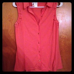 Coral sleeveless top