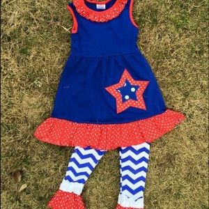 Children's Girls Fourth of July Ruffle Outfit