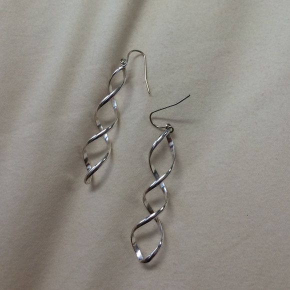 Silver spiral earrings