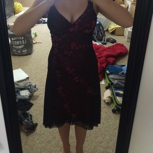 Red and black formal dress