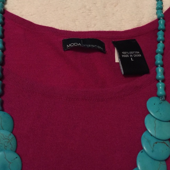 MODA International Raspberry Sweater - Picture 2 of 4