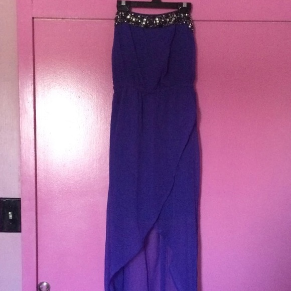Bebe royal blue high low dress