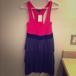 Pink, black and grey dress