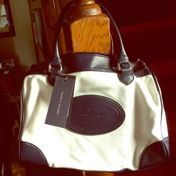 Tommy Hilfiger leather/cotton bag