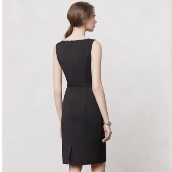 Anthropologie COWLNECK PENCIL DRESS Black Sz 0 NEW - Picture 3 of 4