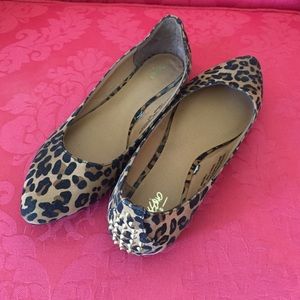 Leopard mossimo flats with studded detail