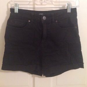 High waisted black shorts