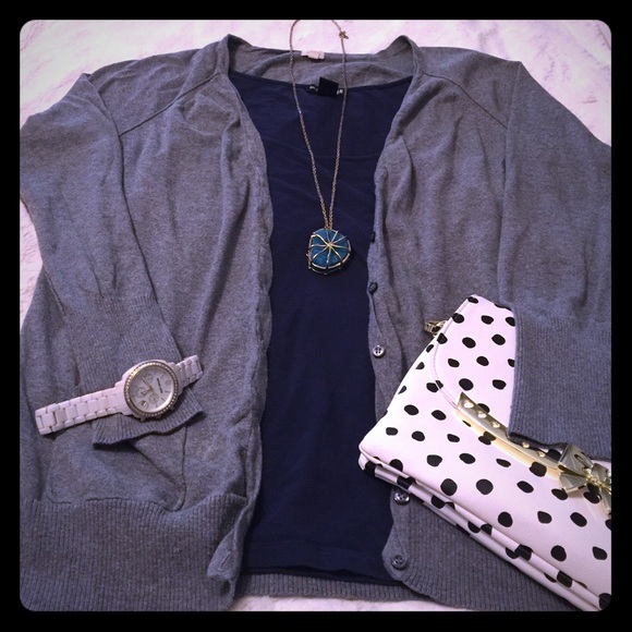 J. Crew Grey Button up Cardigan