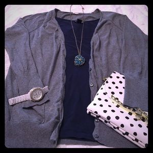 J. Crew Grey Button up Cardigan