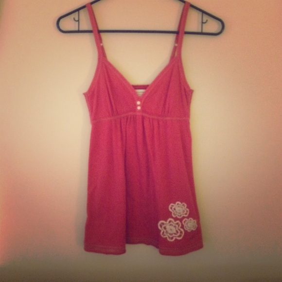 Rose Abercrombie & Fitch Tank W/ Crochet Flowers