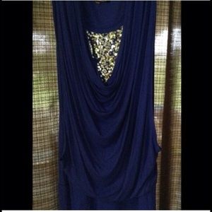 Cobalt Blue w/Sequined Inner Layer Tube Dress