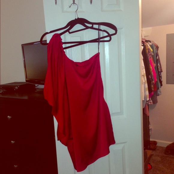 NWT Silky Red One Shoulder Dress