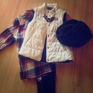 White puff vest