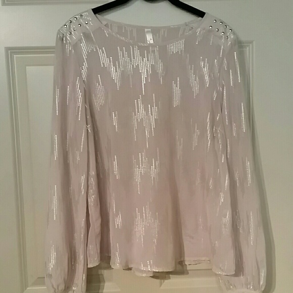 Metallic gold top with studded shoulders